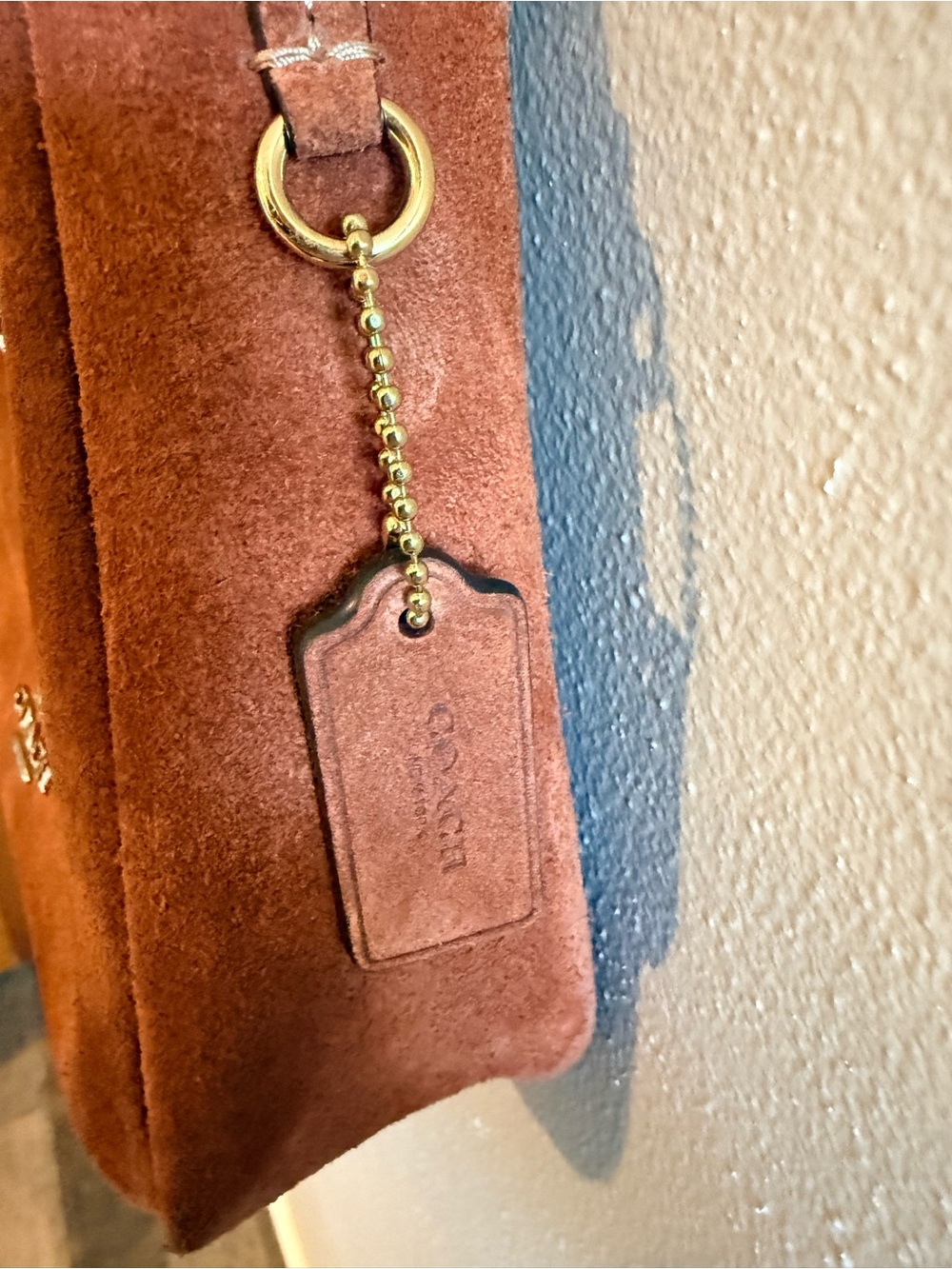 Coach Suede Hadley Small Crossbody Bag with Gold Hardware, Clay - Picture 5 of 8